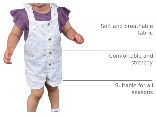 Image of OPAWO Toddler Long Sleeve Shirt Girl Ruffle Sleeve Ribbed Tops Tees Blouses | Girls shirts 2 pack, Solid color, Versatile, Super soft, Breathable, Stretchy, Gentle on skin, Fall winter clothes, 1-6 Years
