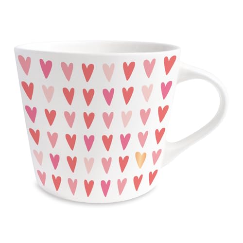 Grafik-Werkstatt Taza de café con 100% oro real | Taza de porcelana | 420 ml | corazones