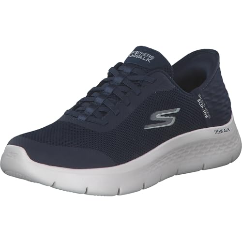 Skechers, Go Walk Flex Grand Entry Donna, Navy Textile/White Trim, 42 EU