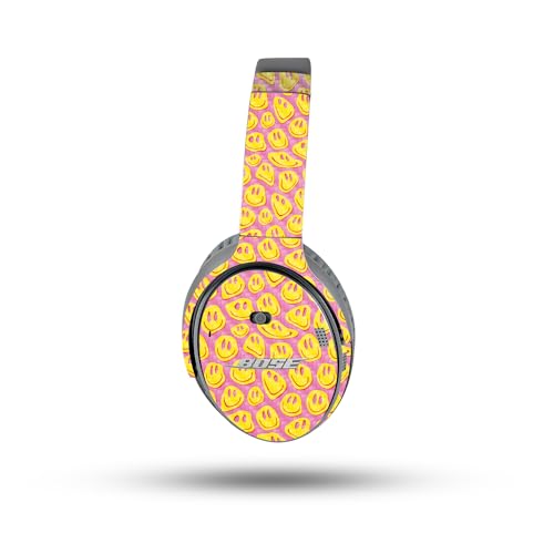 Image of MightySkins Carbon Fiber Skin Compatible with Bose QuietComfort 35 II Headphones - Melted Faces | Protective, Durable Textured Carbon Fiber Finish | Easy to Apply