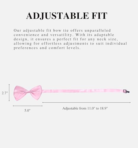 Image of MDSTYLE Bow Ties for Men Pre-Tied Adjustable - Classic Men's Bow Tie - Tuxedo Wedding Formal Bowtie Solid Color Bowties
