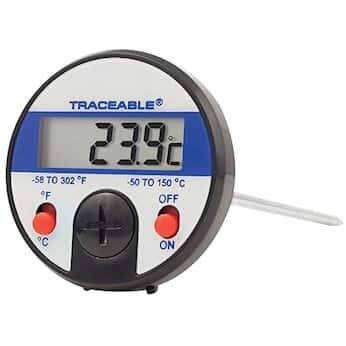Traceable Jumbo-Display Dial Thermometer, ±0.3°C Accuracy at Tested Points: 1 Piercing-Tip Probe
