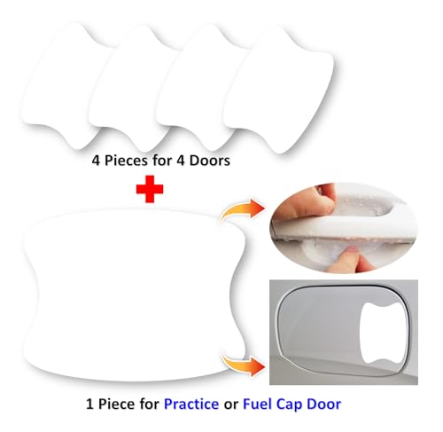 3M 5 Pieces Car Door Handle Protector Sticker Protector Film 3M PPF (Paint Protection Film) Clear (Transparent) Scratch Resistant Universal Fit for Most Cars (Transparent/5 Pack)