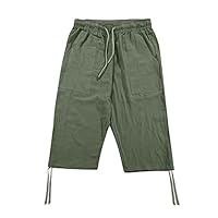 Pantacourt Homme été, Pantalon Jogging Homme Grande Taille,Shorts De Sport Homme Taille Élastique Couleurs Pures Ample Décontracté Pantacourts Léger Confortable Respirant Mode Léger Pants