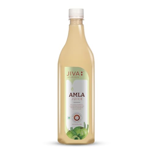 Image of Jiva Amla Juice 1 Litre | Improves Digestion, Boosts Immunity, Promotes Healthy Hair & Skin | Cold Pressed Fresh Amlas, Rich in Vitamin C & Antioxidants, With No Artificial Flavours (Pack of 1)