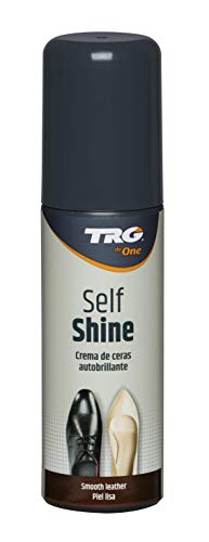 TRG The One - Crema líquida Autobrillante de ceras naturales para Piel | Nutre, cuida y mantiene la flexibilidad | Sin cepillado después de su fácil aplicación, Con Aplicador | Azul Marino #117, 75ml