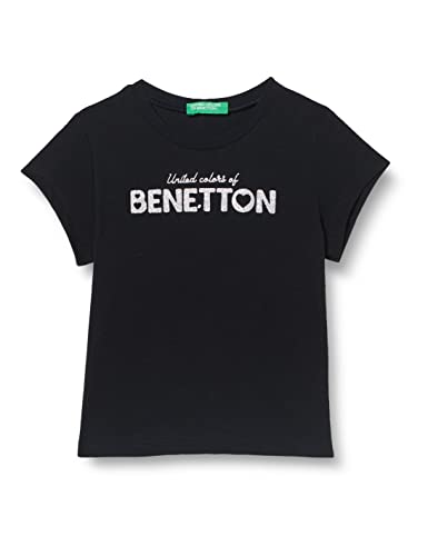 United Colors of Benetton T-Shirt 3i1xg107d Camiseta, Negro 100, 98 cm para Niñas