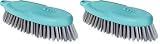 Vigar - Cepillo Multifuncional - con Cerdas Duras - 17.5 x 6.6 x 3.7 cm - Ideal para Alfombras o Prendas Resistentes - con Anilla para Colgado - Azul (Paquete de 2)
