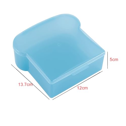 mollensiuer 2Pcs Toast Shape Sandwich Box Plastic Sandwich Keeper Sandwich Holder Food Storage Containers with Lid Sandwich Lunch Box for Lunch Prep Food Storage, 2Color