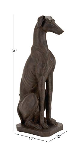 Estatua decorativa perro polystone 12 in x 10 in x 31 in miniatura 3