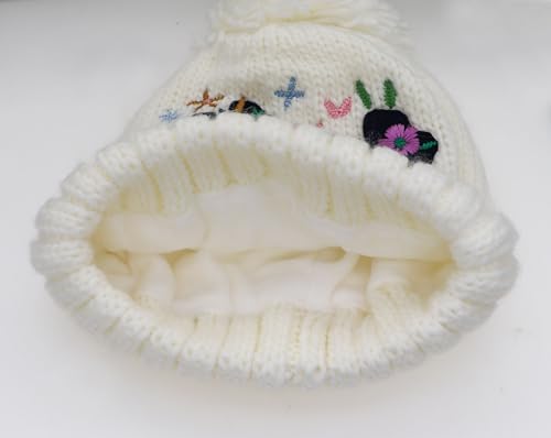 Little Girls Winter Sequin Unicorn Beanie Hat with Pom Pom Knit Cap for Kids Baby Toddler4