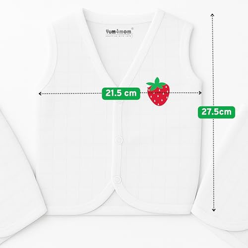 Image of 5 piece Premium Muslin Jabla vest With Snap button| Newborn | for Boys & Girls | Comfy Jabala | Sleeveless dress | Baby Products | Casual Clothing | Size - Newborn - 3months- White
