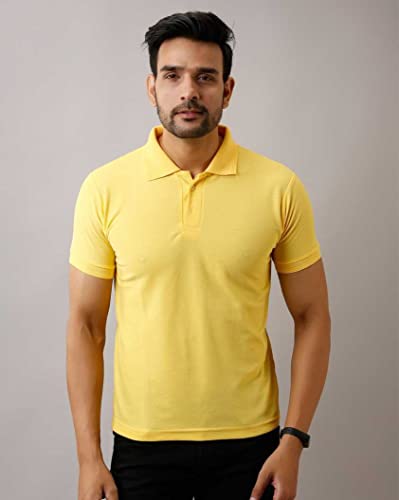 Image of INKKR Men's Polo Neck Half Sleeve Solid T-Shirts