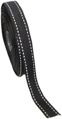 Oasis Grossgrain Ribbon for Multipurpose Gift-Hamper Wrapping, Arts & Crafts, Decoration & Flower Bouquet Wrapping, 1Inchx25mtr, Pack of 1, Black & White