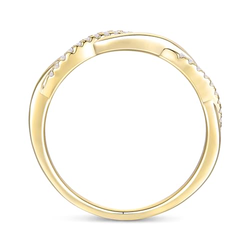 14K Yellow Gold Twisted Band Ring 2.5mm Moissanite Wedding Band Twisted Wedding Ring for Women3