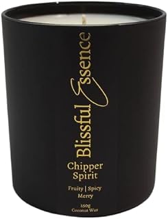 Chipper Spirit, Luxury Long Burning Scented Candles, Natural Wax, Cinnamon Candle Gifts| Large Jar, 250g 65hr Burn| UK Handmade