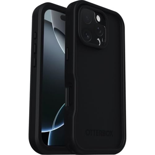 Otterbox Funda Frē Series MagSafe para iPhone 16 Pro, Resistente al Agua (IP68), Golpes y Elegante con Protector de Pantalla Integrado, Testada 5X con estándares Militares anticaídas, Negro