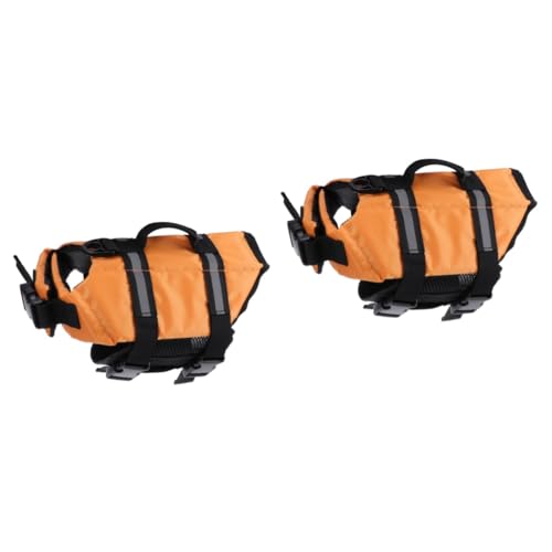 FONDOTIN 2pcs Life Vest for Dogs Small Dog Pet Supplies Reflective Bright Colors Quick Release Buckles Comfortable Texture