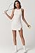 QINSEN Sleeveless Athletic Dress for Women High Waist Side Slit Tennis Dress Built in Shorts Off White S