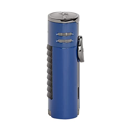 Xikar High Performance Hp4 Diamond Quad Flame Cigar Lighter, In Attractive Gift Box, In-Line Fuel Adjustment Wheel, Oversized Double Ez-View Fuel Window, Blue #TOP7