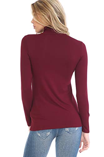 Image of Women's Lightweight Long Sleeve Turtleneck Top Pullover Sweater (S-3XL)