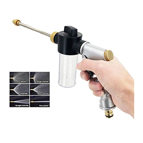 Pistola rociadora de agua de metal de alta presión Lavadora de autos Limpiador Manguera de jardín Pistola de agua Rociador Pistola de agua de espuma Apta para el jardín Pistola de agua de alta presió