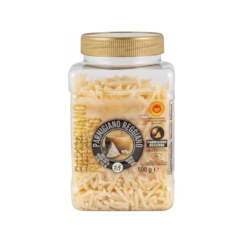 Parmigiano Reggiano Rallado - D.O.P. - Queso Italiano Madurado 24 Meses - Auténtico Sabor de Italia - Bolsa Resellable de 500g - NEXU