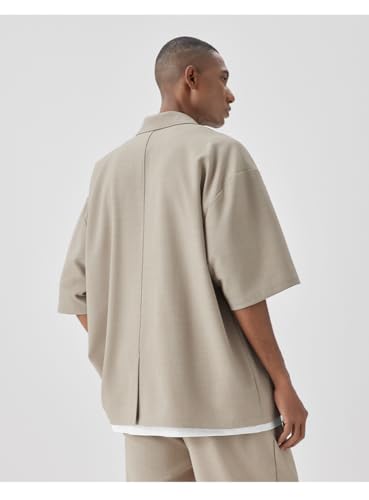 Men's Summer Suit Half Sleeves Jacket Tuxedo Pants Casual Daily Two Pieces Set2