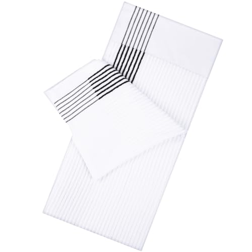 Mixweer 1 Pcs Caddy Golf Towel 22 x 42 Large Caddy Towel Camping Sport Towels Cotton Soft Towels for Man Golf Lovers (White with Black Stripe)