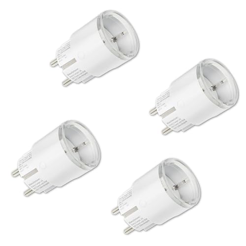 Shelly Plug S Gen3 Weiß - WLAN Smarte Steckdose, Leistungsmessung, 12A, 2500W, Zeitschaltuhr, Matter-Zertifiziert Stecker, Heizung & Kühlung, Alexa & Google, Kein Hub Erforderlich (4 Stück)