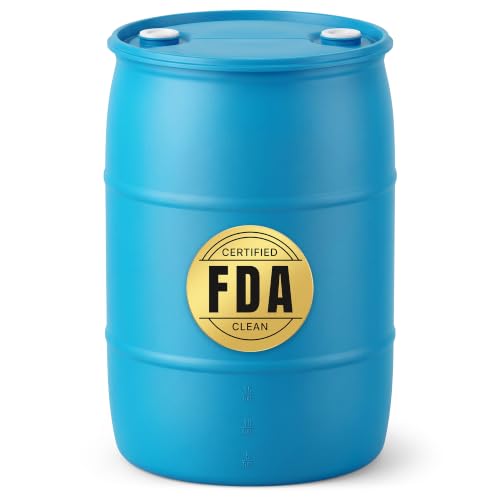 HOANK 55-Gallon Water Storage Barrel, BPA Free, Emergency Water Supply - Eco Friendly - Made in USA...