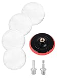 Synthetic Wool Polishing Pads 150mm Buffing Pad for Car Detailing Paint Correction & Swirl Removal, 6 Inch Finish Abrasive Polisher Kit for Angle Grinder with Backing Pad + M14 Adapters