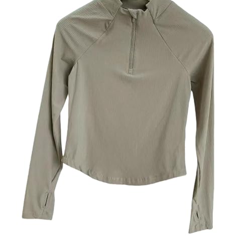 Haut de sport slim à manches longues avec col montant zippé thermo