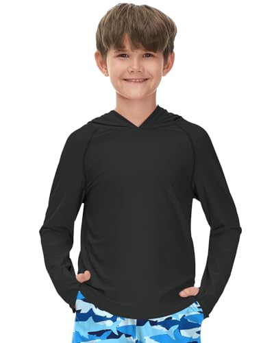 Rashguard à capuche pour garçon BesserBay noir de 1 à 14 ans