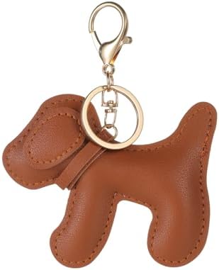 Leather Dog Bag Charm Dog Lover Charm Keychain for Purse Handbags...
