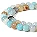 BEADNOVA Natural Amazonite Beads Natural Crystal Beads Stone Gemstone Round Loose Energy Healing Beads with Free Crystal Stretch Cord for Jewelry Making (8mm, 45-48pcs)
