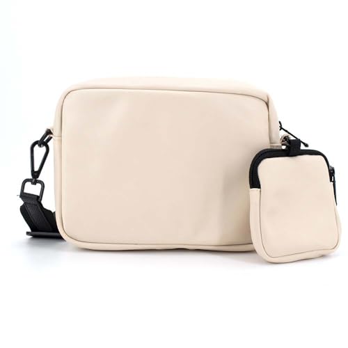 COOWONE wasserdichte Leckerlitasche für Hunde, Leckerlitasche für Hundetraining, integrierter Kotbeutelspender, verstellbare Umhängetasche (Beige)