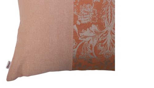 Image of Home- The Best is for You Cotton Self Design Pillow Covers Set of 2 (Orange Fiore)