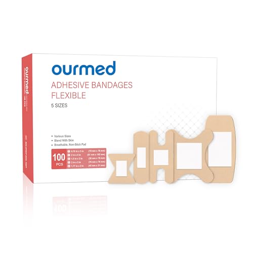 Flexible Assorted Bandages Variety Pack 100 Pieces, Fingertip Ban...