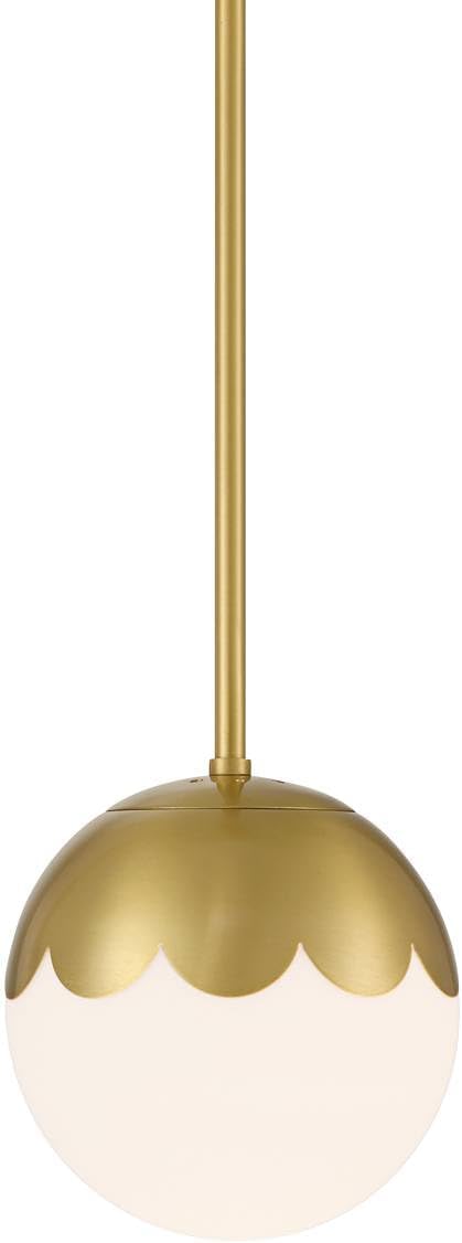 360 Lighting Camila 7" Mid Century Modern Pendant Ceiling Light Fixture Dining Room Over Table Kitchen Island Foyer Globe Hanging Antique Brass Finish Glass Hallway Entryway Living Room Mini