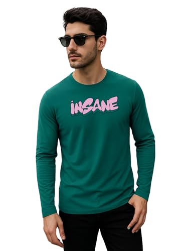 Image of Veirdo Men's Full Sleeve Printed T-Shirt | Trendy Graphic Print Tee
