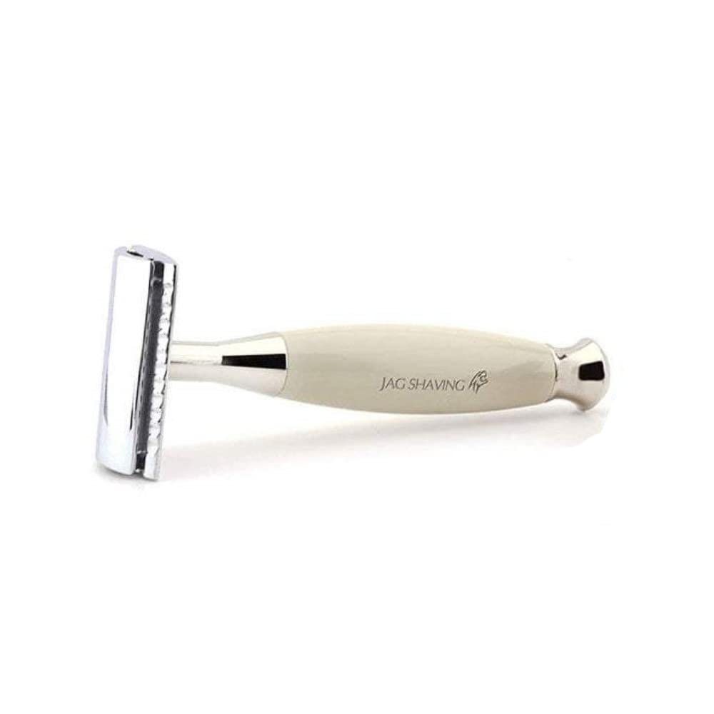 Jag Shaving Zestaw do golenia – 5-częściowy zestaw do golenia – JAG's LEE Range – super pędzel do golenia z włosia borsuka – podwójne ostrza do golenia – miska do golenia – stojak do golenia –