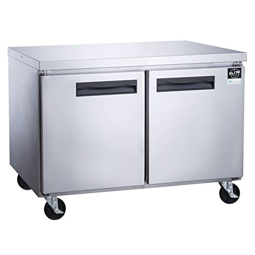 Commercial Undercounter Freezer, ETL NSF 2-Door Upright, 48.125