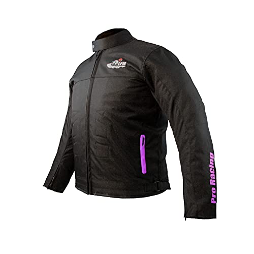 KEROZEN-LPM Veste moto polyester textile impermeable enfants avec sangles laterales - CE protection motocyclette - Vest motocross decontractee enfants (as4, age, 10_years, regular, LPM-PINK)