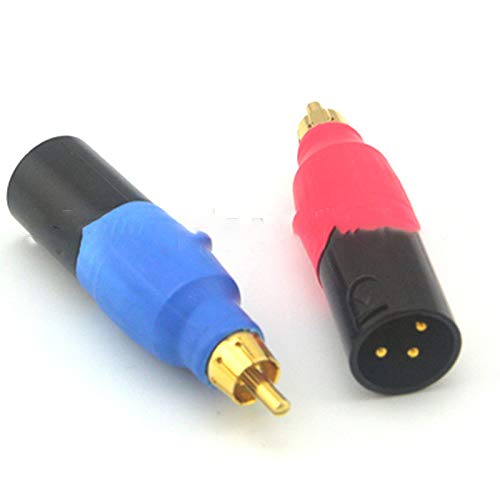 with Tracking Number 5 pcs Audio Connector 3 Pin XLR Plug Male to RCA Plug Red Blue Audio Adapter Connectors