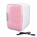 Mini Lodówka, 4-litrowa Przegroda ABS Odłączana Przenośna Lodówka i Cieplej Lodówka Samochodowa Lodówka Osobista do Pielęgnacji Skóry, Kosmetyków, Napojów, żywności, Idealna do(Różowy)