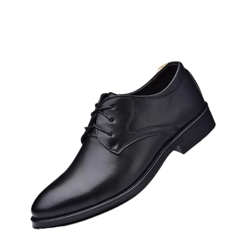 Men's Leather Shoes Business Shoes lace-up Versatile Casual Shoes Oxfords(Brown,47)3