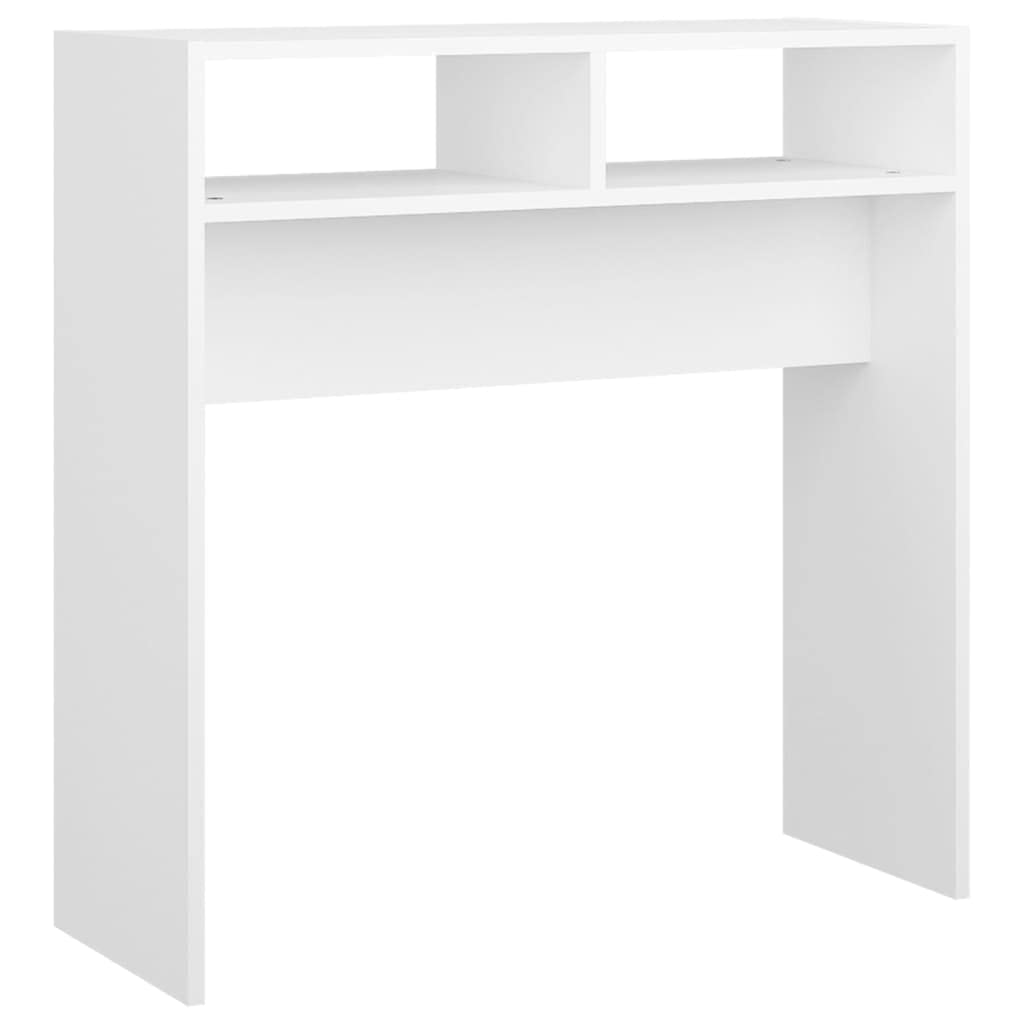 vidaXL Mesa Consola Entrada Acento Pasillo Vestíbulo Recibidor Auxiliar Decoración Hogar Casa Escritorio de Madera Contrachapada Blanco 78x30x80 cm