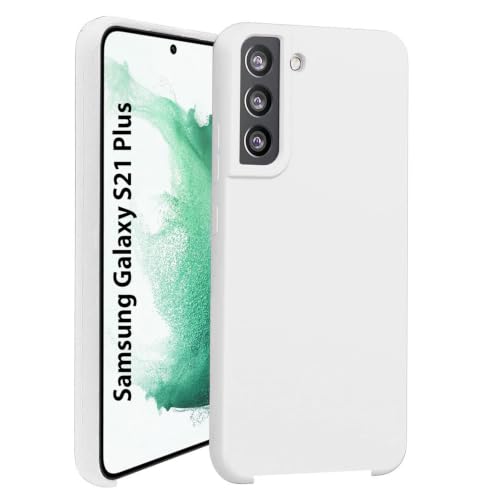 Image of LIRAMARK Liquid Silicone Soft Back Cover Case for Samsung Galaxy S21 Plus (White)
