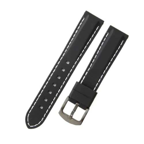 Bracelet montre silicone 22mm 20mm 18mm noir blanc interchangeable à dégagement rapide universel